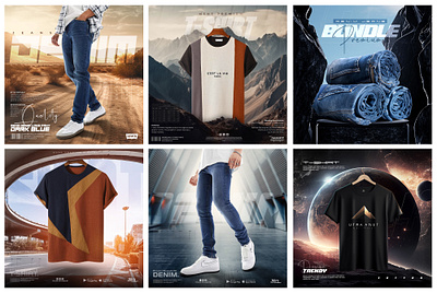 Creative Social media Product Ads Design denim pant jeans social media post design t shirt