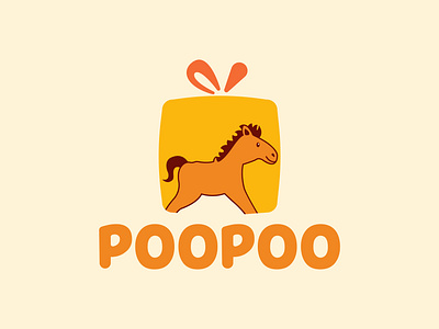 POOPOO Baby Brand Logo baby brand baby horse logo baby logo brand branding child child brand logo horse brand horse logo kids brand kids logo logo logo design playful logo