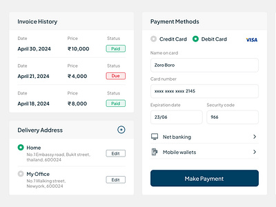 Invoice Design Elements app design application billing branding dashboard design design design elements graphic design illustration interaction design invoice invoice app landing page logo payment pos app ui ui elements uiux web design