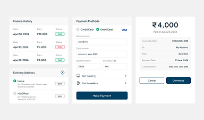 Invoice Design Elements app design application billing branding dashboard design design design elements graphic design illustration interaction design invoice invoice app landing page logo payment pos app ui ui elements uiux web design