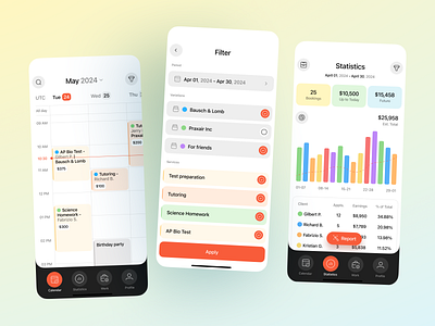 Personal Planner App app app design assistant calendar ios ios app design management mobile app mobile app design notes personal personal planner planner product design reminder statistics ui design ui ux