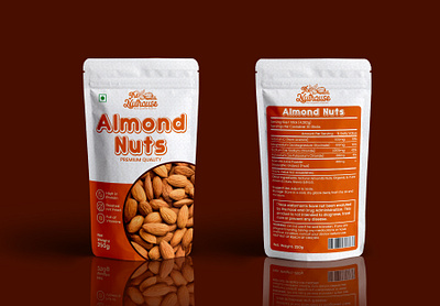 Almonds Nuts Pouch Packaging Design almonds nuts pouch design nuts package design nuts packet design package design packaging packaging design pouch design pouch packaging design product design product label