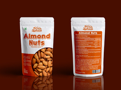 Almonds Nuts Pouch Packaging Design almonds nuts pouch design nuts package design nuts packet design package design packaging packaging design pouch design pouch packaging design product design product label