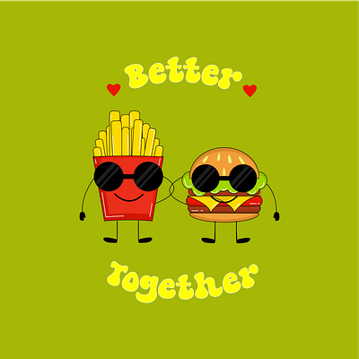 Better together digital art fastfoodillustration graphic design illustration illustrator vector vectorart