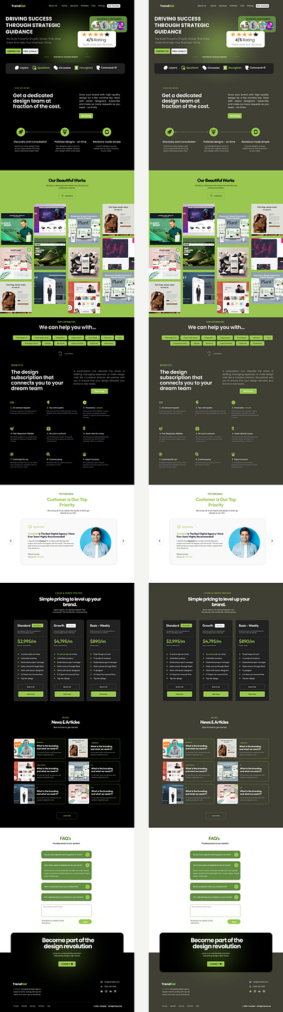 Trendtial Shopify design landing page ui ux