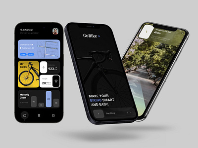 Go Bike Cycling Redesign App UI app design design figma figma design ui ux website design