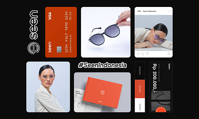 Seen - Eyewear Brand branding design eyeglass eyewear fashion flat graphic design identity logo optic stationary vector