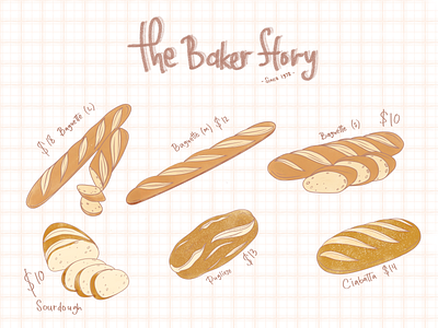 The Baker Story art banner blog book brand branding card design flyer food foodies icon illustration infographic logo menu menu set postcard watercolor website