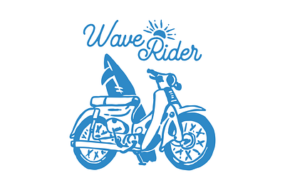 Wave Rider apparel beach bike biker california clothing design holiday motorbike motorcycle print on demant rider sea summer surfboard surfing t shirt design travel trip tropical vacation