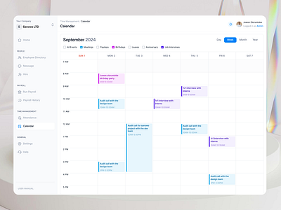 HRMS Calendar branding calendar dashboard design financialwebsite fintech herosection hrms illustration interface landingpage logo product saas service startup ui ux web website