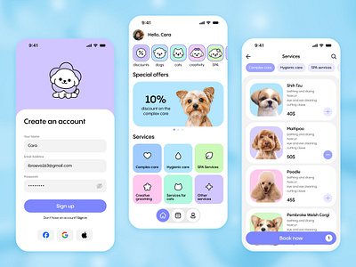 PUPS Mobile App - UX/UI Design app app design cute dogs figma graphic design mobile app pups ui uiux ux vector