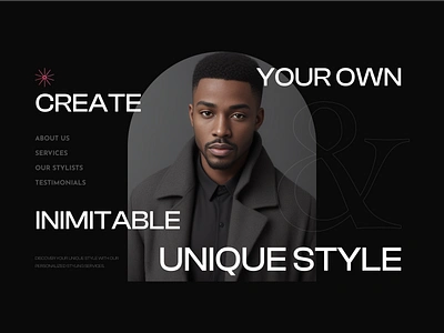 LookLab styling services project ai black blackman clean concept dark design fashion figmadesign glamo glamour landing page lookbook man product design style ui ux webdesign website