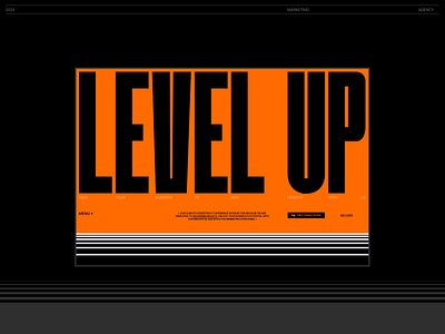 The first screen of the LevelUP marketing agency website agency design digital figma graphic design langing page marketing motion graphics typography ui ux vector webdesign website wow efect