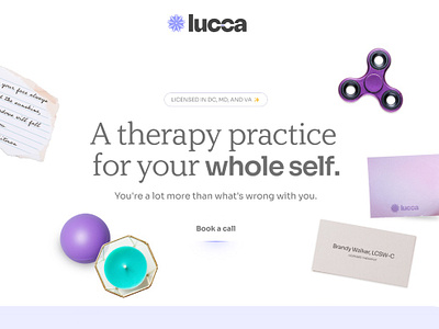 Lucca landing page animation holistic landing page microinteractions spiritual therapy web design