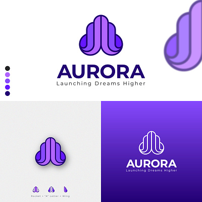 AURORA: Rocket Icon Logo Design academic aspirationsymbol auroralogo brandidentity branding education educationbranding graphic design icon iconicdesign innovativelearning innovativelogo logo logo design logocreativity minimalist moderntypography rocket icon rocketsymbol visualidentity