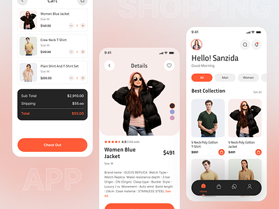 E-commerce Fashion App UI app app design appdesign arobix branding design ecommerce app design fashion app figma figma deisgn mobileapp shopping app top design ui ux