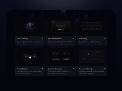 AI sectors - UI illustrations bento grid ai ai agent bento bentogrid branding chatgpt colors components dark dark mode gradients illustration landing llm modern illustration saas ui ux web website