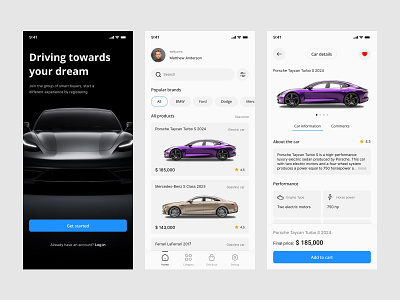 Car sales app app car app concept design designer figma minimal ui uiux user interface