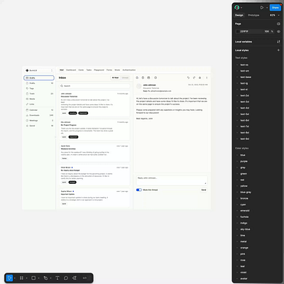 Hacking Shadcn Maill App Design in Figma branding design design system figma interface ui ui kit ux