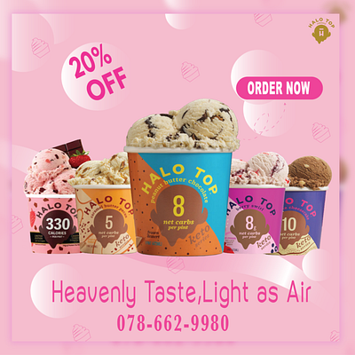 Heavenly Taste Ice Cream Banner banner design graphic graphic design ice cream illustration vector