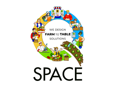 QDesign logo color concept design ecommerce flatdesign fnb idea illustration logodesign photoshop planting playingwithcolor shopping shoppingonline story topic