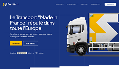 SwiftShift - Website Concept blue branding concept design desktop logistic mood swiftshift transport truck ui ux website yellow