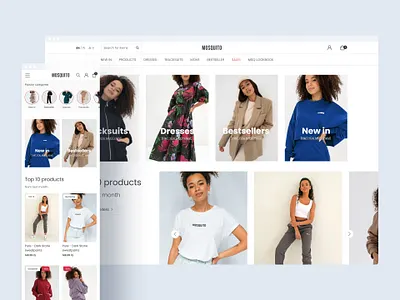 mosquito-sklep.pl - Homepage e commerce home page mobileweb product page ui web design