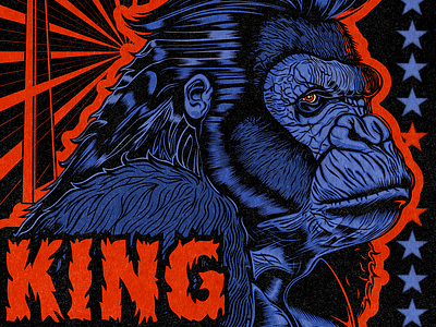 KING KONG ape artwork branding david vicente design digital art dvicente art illustration inking king kong monkey print rockabilly rocknroll t shirt design