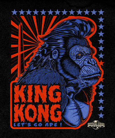 KING KONG ape artwork branding david vicente design digital art dvicente art illustration inking king kong monkey print rockabilly rocknroll t shirt design