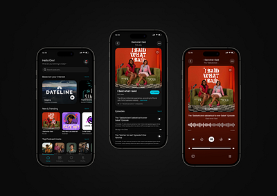 Podcast App design mobile app typography ui uiux