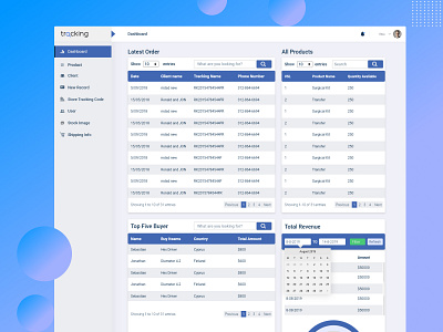 Tracking UI Dashboard Design creative design dashboard ui dashboard ui design uiux