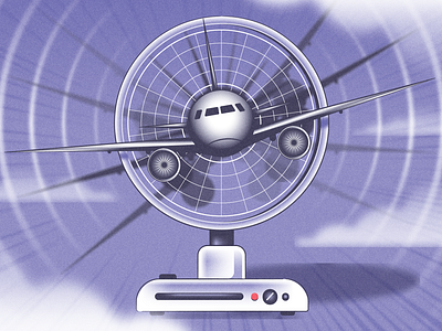 Flight turbulence (Which? Travel Magazine) airplane cloud concept conceptual fan illustration sky turbulence wind