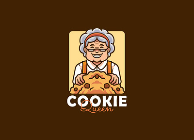 Grandma cookie mascot logo cartoon baking logo cake logo character character grandma cookie cookie logo grandma grandma logo logo logo cookie logo grandma mascot sweet food logo vector