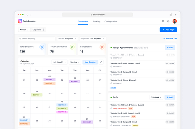 Banquet Booking Dashboard admin panel banquet booking banquet management dashboard design hotel booking internal web app management ui product design restaurant booking saas ui user interface