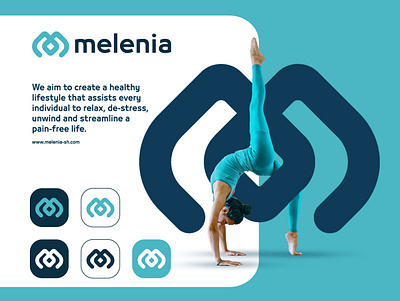 Melenia | Healthcare logo brand abstract logo app blue branding graphic design health health care health care logo icon logo logo m m m logo medical minimalist logo modern logo ui