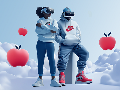 Apple x Nike: 3D Character Design for VR Experience 3d 3d design 3d illustration animation apple character design creedz design graphic design inspiration nike