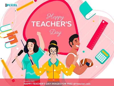 Happy Teacher's Day content creation design free stock images freepixel graphic design graphics illustration marketing smm social media post stock images teacher teachers day vector vector design