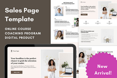 Sales Page Coaching Canva Template canva landing page landing page canva landing page coach landing page course landing page template sales page sales page canva sales page course sales page design sales page template