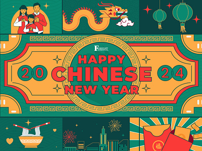 Chinese New Year 2024 Greetings Animation animation graphic design greeting illustration lunarnewyear newyear vector