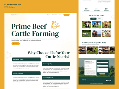 Cattle Farm Landing Page animals website beef website cattle farm cattle website design farm website landing page ui ui design ux ux design web design