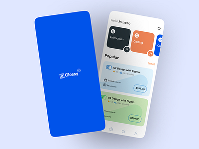 E-learning App UI(Glossy) app design course platform course platform ui distance learning ui e learning app ui education app educational app design learning management system ui learning platform lms ui mobile app design online course platform ui online education ui ui ui design user experience ux design