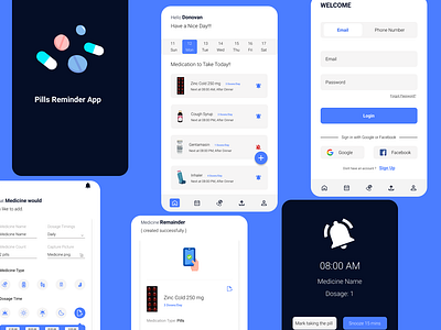 Pills Remainder App design medicines remainder app ui ux