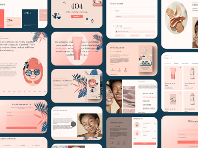 Skincare Website UI Design beauty beauty landing beauty website branding healthcare illustration mobile product product design skincare ui ux weauty app website wellness