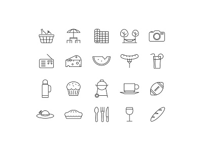 Picnic Icons icon icon design icon set icons icons pack picnic picnic icon vector icon