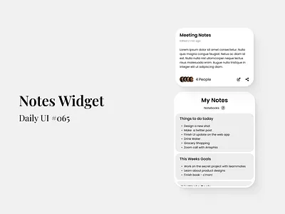 Notes Widget - Daily UI #065 daily ui element ui figma notes notes widget ui ui design uiux uiux design web design widget