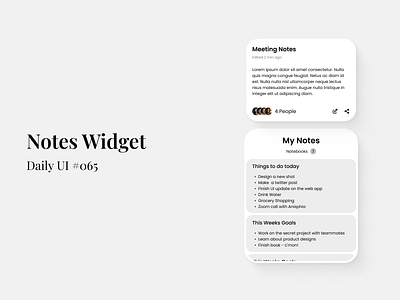 Notes Widget - Daily UI #065 daily ui element ui figma notes notes widget ui ui design uiux uiux design web design widget