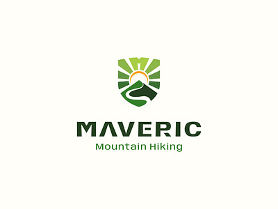 MAVERIC - Mountain Hiking & Trekking Logo adventure logo branding dainogo hiking logo logo logo design mountain hiking logo mountain logo mountain trekking logo nature shield logo travel logo trekking logo visual identity