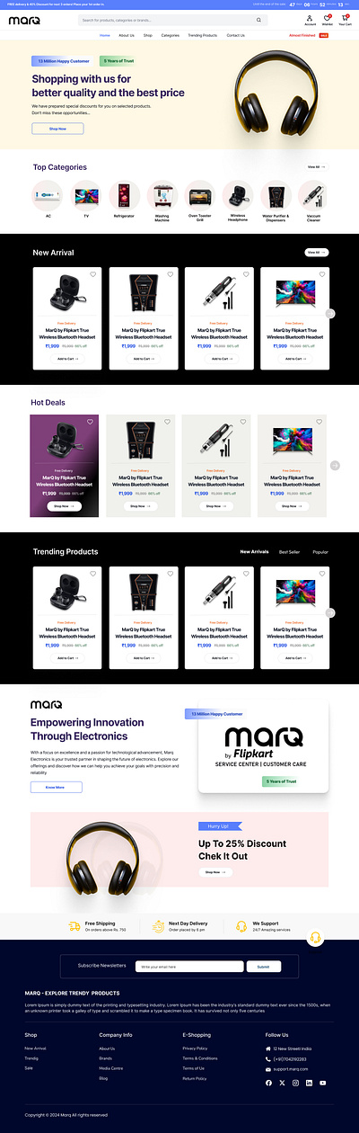 marq- Electronics E-commerce Landing Page branding design e commerce electronics landing page ui user experience ux