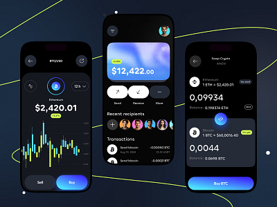 Crypto trading - Mobile app blockchain app crypto app crypto app concept crypto currency crypto payments crypto ui crypto wallet cryptocurrency exchange crypto mobile app trading trading app