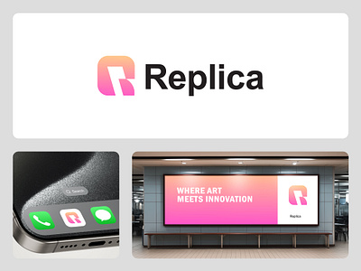 Replica - R Lettermark, Modern Web3 Logo Design decentralized art platform